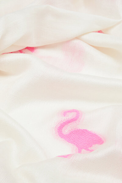 NEON PINK DESIGN FILLED COTTON/MODAL SHAWL 4