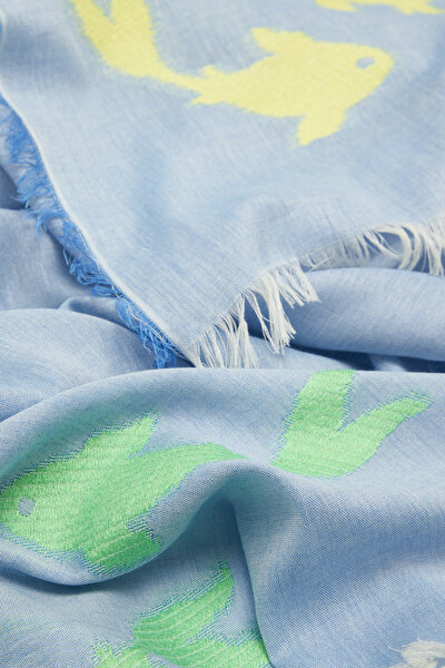 MULTICOLOR DESIGN FILLED COTTON/MODAL SHAWL 4