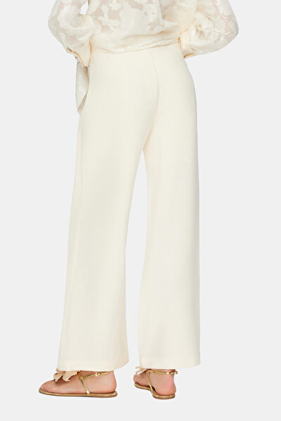 CREAM STRAIGHT CUT TROUSERS 3