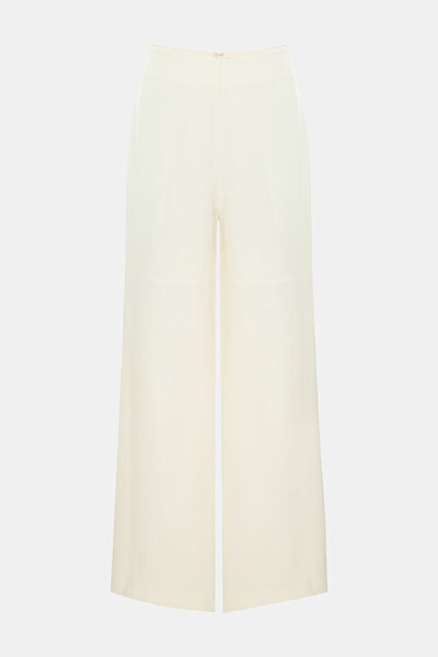 CREAM STRAIGHT CUT TROUSERS 4