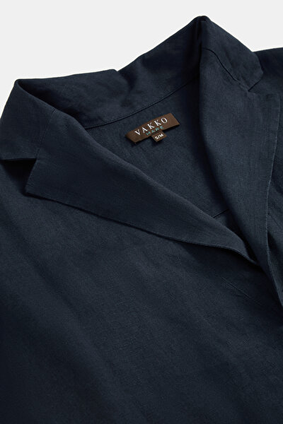 LACİVERT KETEN KAFTAN 3
