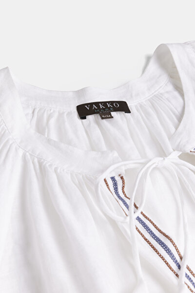 BEYAZ KETEN KAFTAN 3