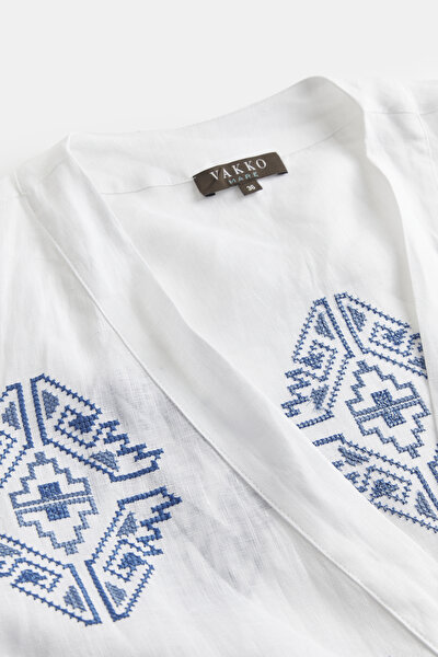 BEYAZ KETEN KAFTAN 3