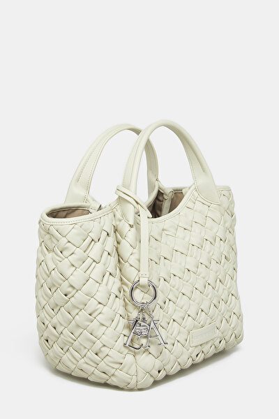 ECRU KNITTING DESIGN LEATHER BAG 3