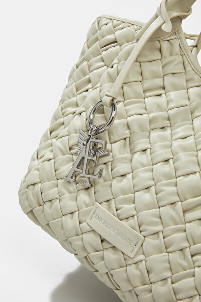 ECRU KNITTING DESIGN LEATHER BAG 8