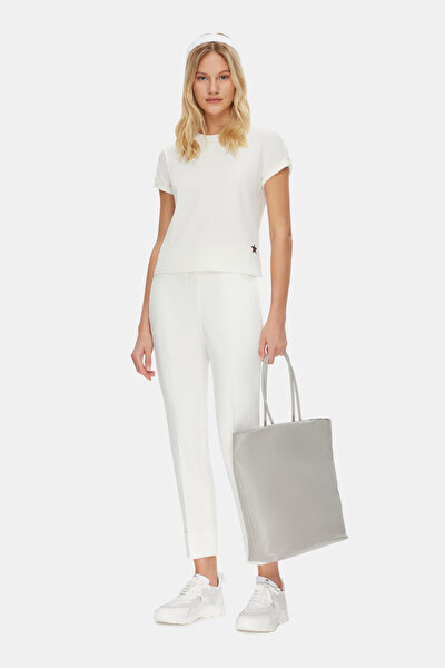 WHITE BASIC / ROUND NECKLINE SHORT SLEEVE TSHIRT 3