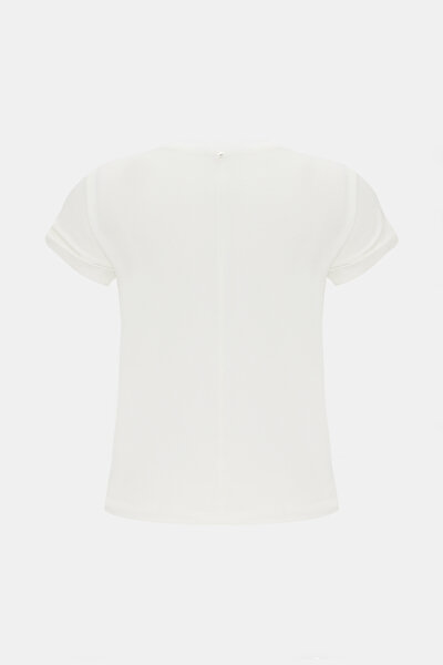 WHITE BASIC / ROUND NECKLINE SHORT SLEEVE TSHIRT 5