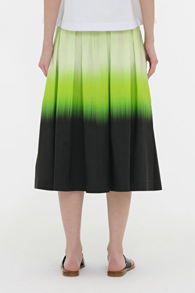 GREEN DEGRADE DESIGN MIDI SKIRT 3
