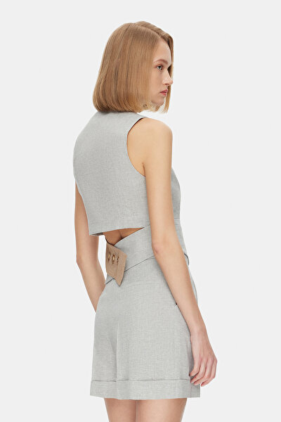 GREY HIGH WAIST SHORTS 3