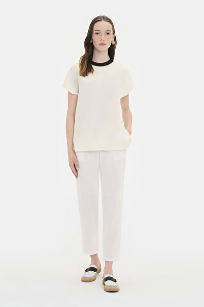DORE BASIC / ROUND NECKLINE SHORT SLEEVE BLOUSE 3