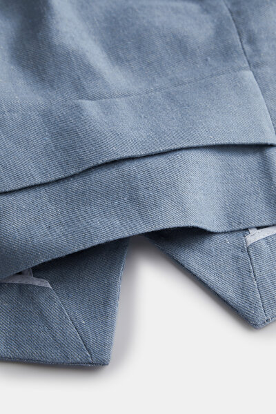 BLUE STRAPLESS SLEEVELESS BLOUSE 8