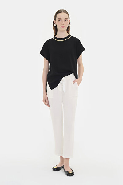 DORE BASIC / ROUND NECKLINE SHORT SLEEVE BLOUSE 3