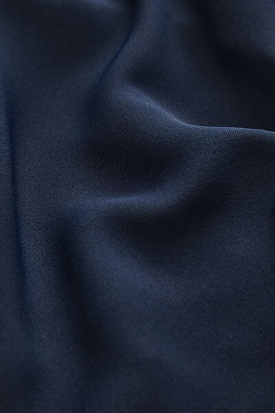NAVY BLUE BASIC / ROUND NECKLINE SHORT SLEEVE BLOUSE 8