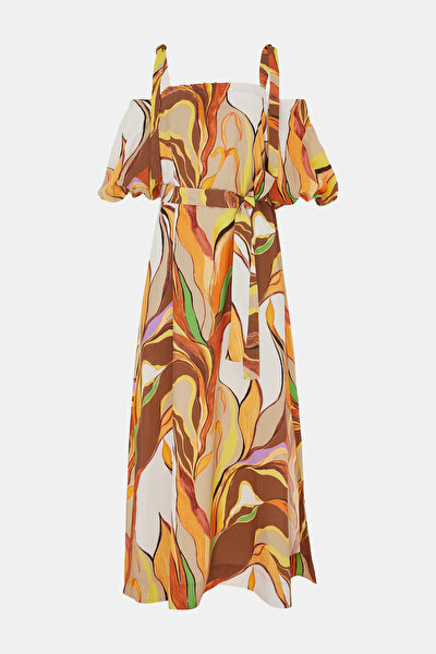 MULTICOLOR SLEEVELESS SUSPENDER MAXI DRESS 4