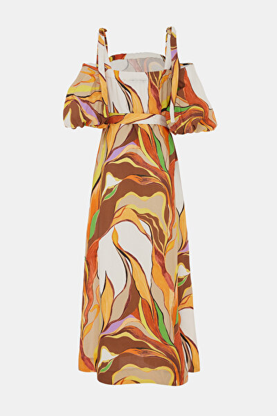 MULTICOLOR SLEEVELESS SUSPENDER MAXI DRESS 5