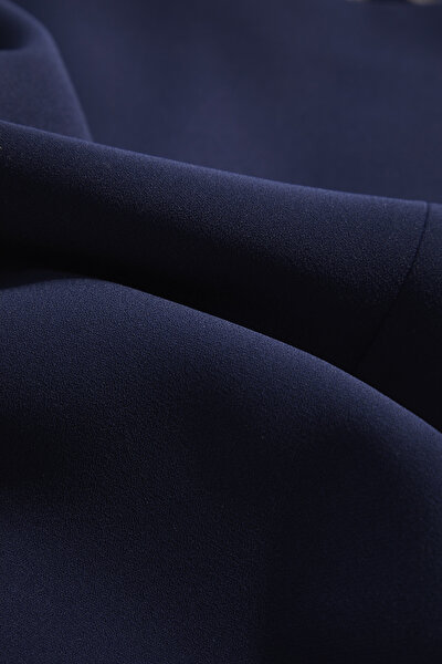 NAVY BLUE LONG SLEEVE BELOW THE KNEE DRESS 5