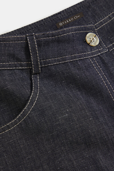 NAVY BLUE WIDE LEG TROUSERS 8