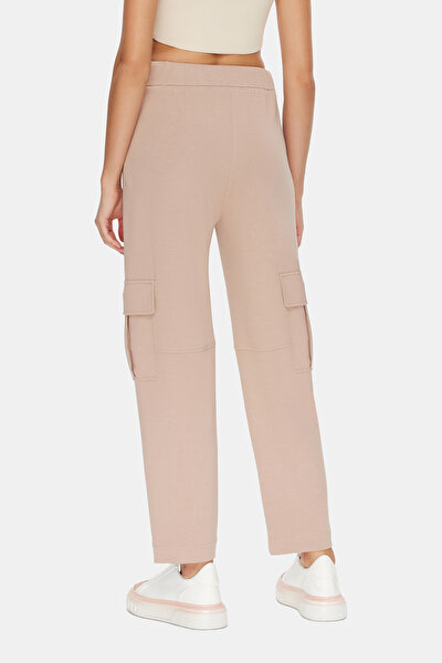 BEIGE STRAIGHT CUT SPORTS TROUSERS 3