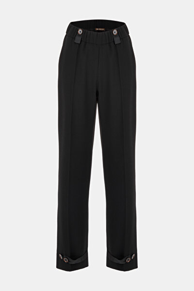 BLACK WIDE LEG TROUSERS 4
