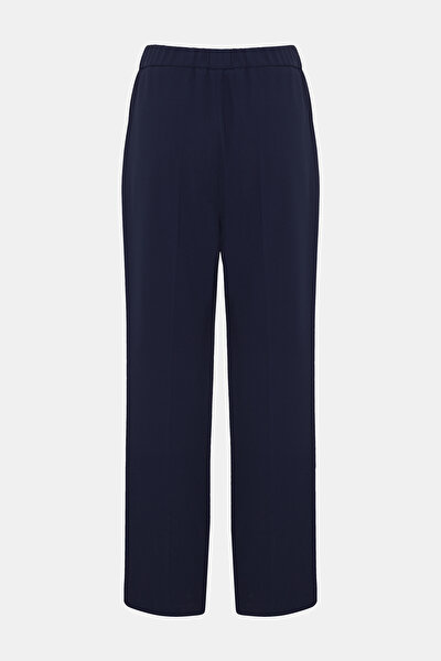 NAVY BLUE WIDE LEG TROUSERS 5