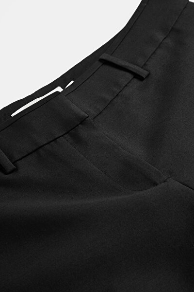 BLACK STRAIGHT CUT WOOL TROUSERS 3