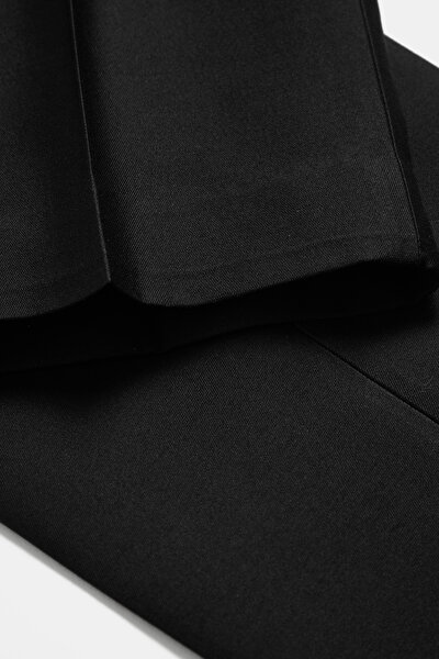 BLACK STRAIGHT CUT WOOL TROUSERS 4