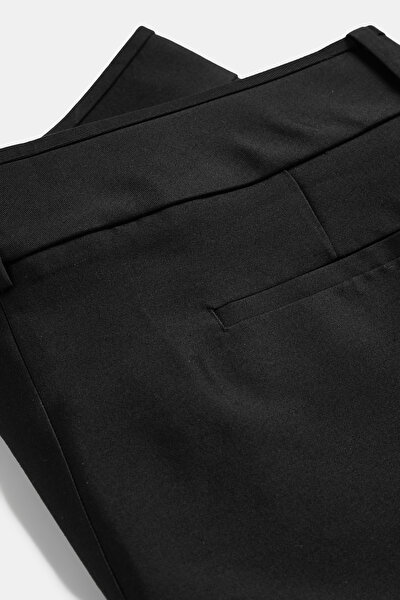 BLACK STRAIGHT CUT WOOL TROUSERS 5