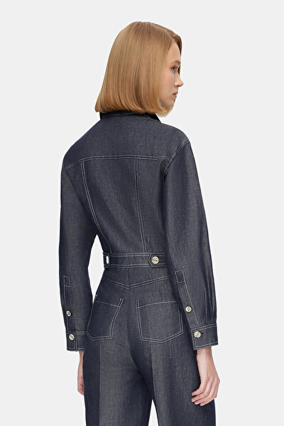 DARK NAVY BLUE LONG SLEEVE JUMPSUIT 4