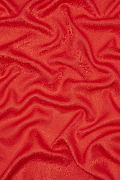 RED PAISLEY PATTERNED JAQUARD SCARF 3