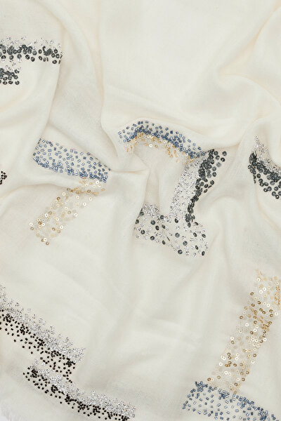 BLACK SCALY CASHMERE/SILK SHAWL 4