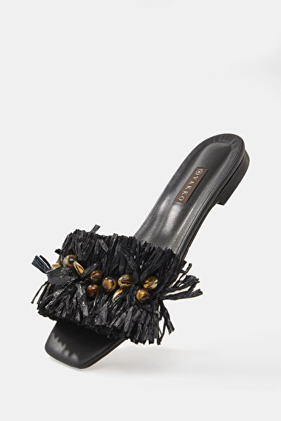 BLACK LEATHER SLIPPER 4