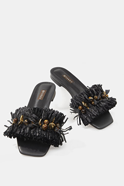 BLACK LEATHER SLIPPER 5