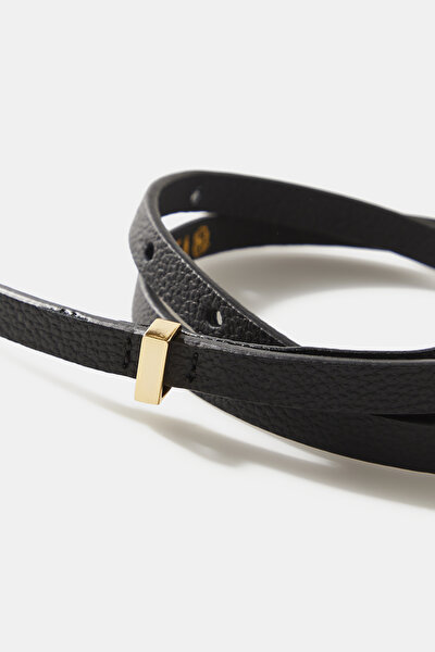 BLACK LEATHER BELT 3