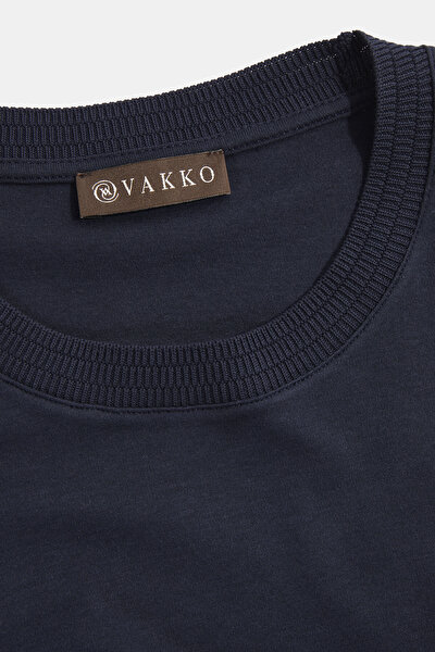 LACİVERT O YAKA KISA KOLLU T-SHIRT 3