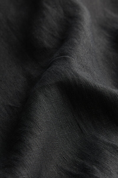 BLACK LINEN COAT 8
