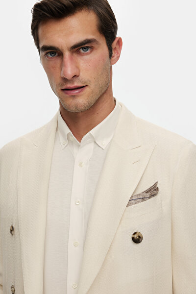 ECRU SURPLICE NECKLINE (CROSS-OVER NECKLINE) JACKET 4