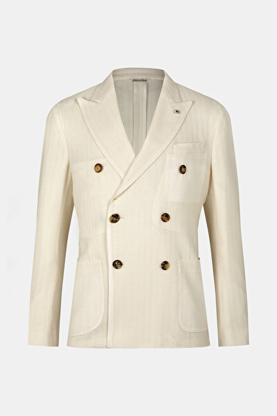 ECRU SURPLICE NECKLINE (CROSS-OVER NECKLINE) JACKET 5