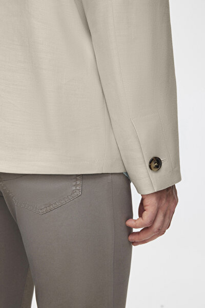 BEIGE LINEN VISCOSE COAT 3