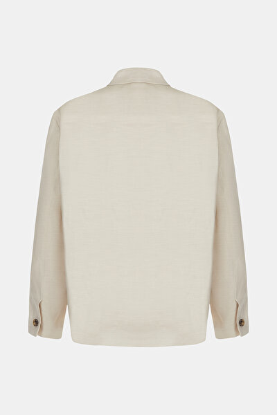 BEIGE LINEN VISCOSE COAT 5