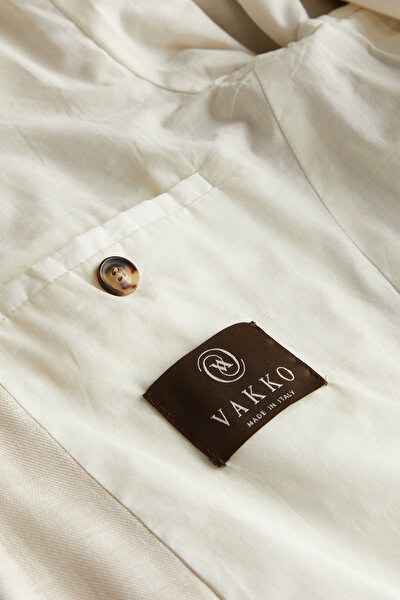 BEIGE LINEN VISCOSE COAT 8