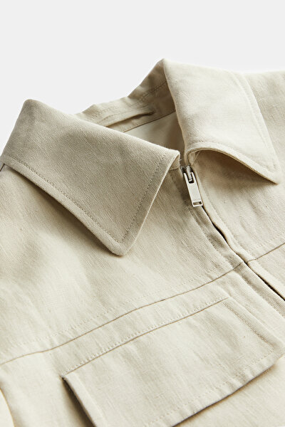 SAND LINEN COAT 8