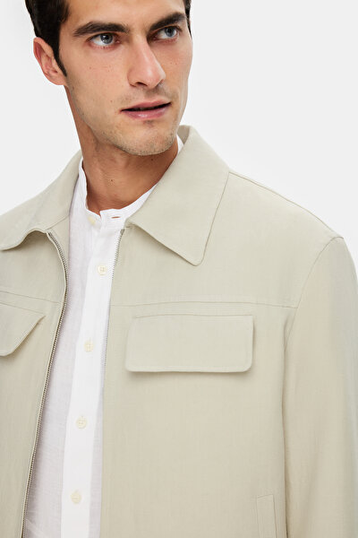 SAND LINEN COAT 3