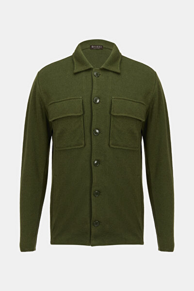 KHAKI LINEN COTTON COAT 5