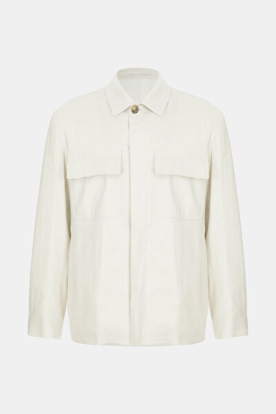 ECRU LINEN VISCOSE COAT 5
