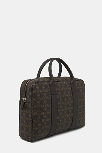 BEIGE MONOGRAM LEATHER BAG 3