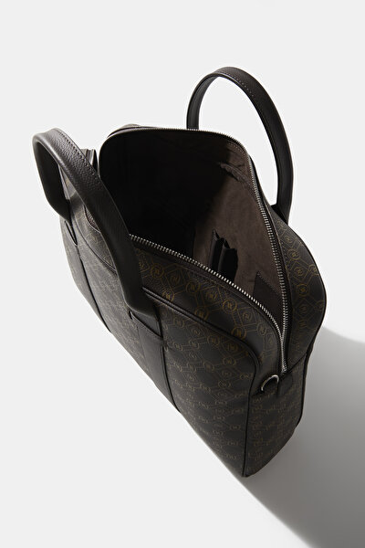 BEIGE MONOGRAM LEATHER BAG 9