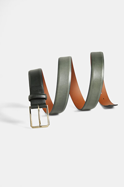 GREEN LEATHER BELT 3