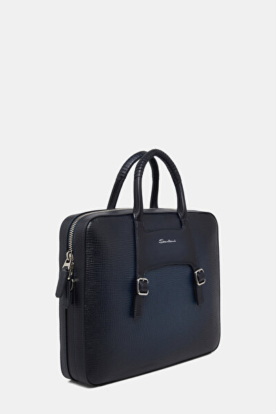 NAVY BLUE LEATHER BAG 3
