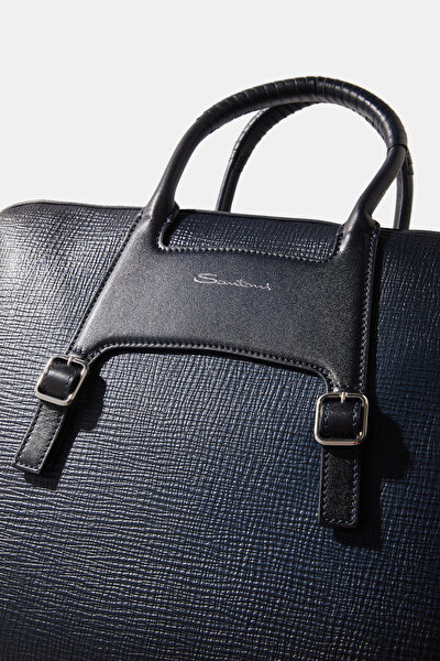 NAVY BLUE LEATHER BAG 5