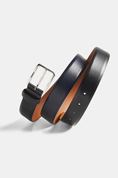NAVY BLUE LEATHER BELT 3